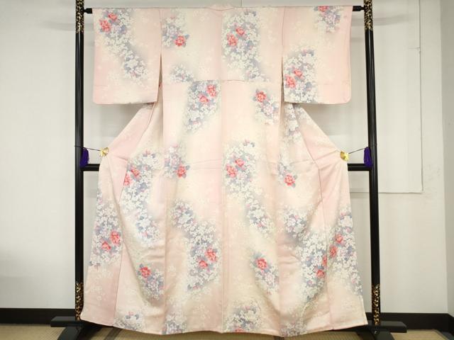 平和屋着物■上質な小紋 草花文 正絹 逸品 AAAR5242ru