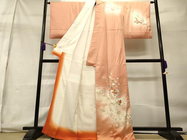 平和屋着物■訪問着 霞枝花文 暈し染め 金彩 正絹 逸品 CAAO8509id