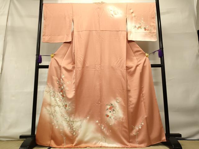 平和屋着物■訪問着 霞枝花文 暈し染め 金彩 正絹 逸品 CAAO8509id