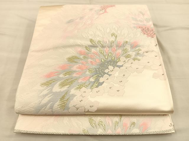 平和屋着物◎六通柄袋帯 唐織 菊 金銀糸 正絹 逸品 BAAQ4257du