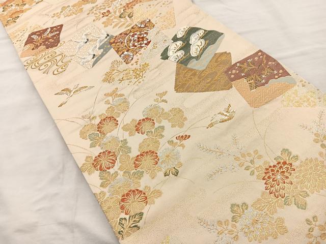 平和屋着物◎六通柄袋帯 光琳蒔絵草紙 漆箔 正絹 逸品 BAAQ9970cm