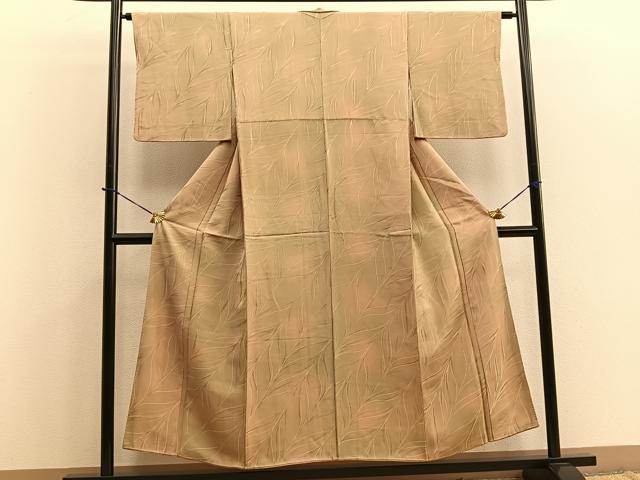 平和屋着物■上質な小紋 葉尽くし 暈し染め 正絹 逸品 BAAQ5768yc