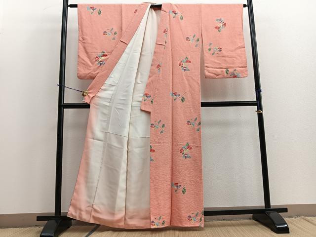 平和屋着物■上質な小紋 椿 正絹 逸品 BAAQ5758yc