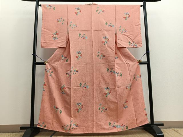平和屋着物■上質な小紋 椿 正絹 逸品 BAAQ5758yc