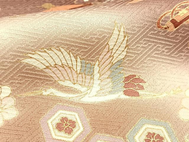 平和屋着物■訪問着 飛鶴宝尽くし花車文 暈し染め 金彩 正絹 逸品 BAAQ5764yc