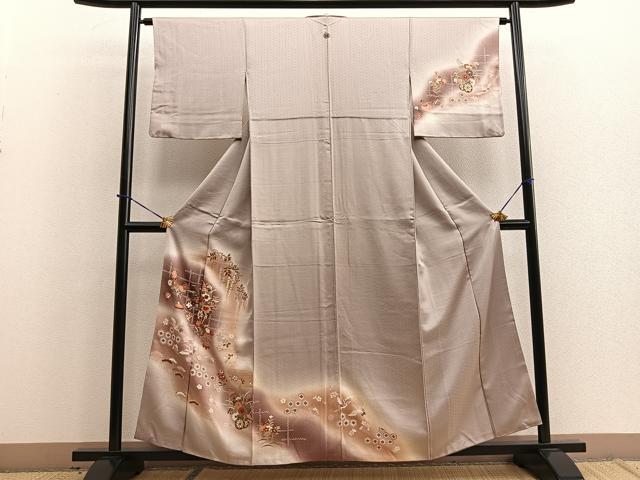 平和屋着物■訪問着 飛鶴宝尽くし花車文 暈し染め 金彩 正絹 逸品 BAAQ5764yc