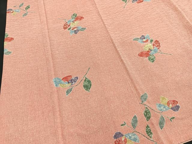 平和屋着物■上質な小紋 椿 正絹 逸品 BAAQ5758yc