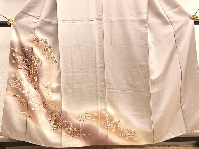 平和屋着物■訪問着 飛鶴宝尽くし花車文 暈し染め 金彩 正絹 逸品 BAAQ5764yc