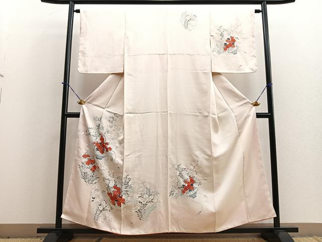 平和屋着物■訪問着 籠花文 銀彩 正絹 逸品 BAAQ5773yc