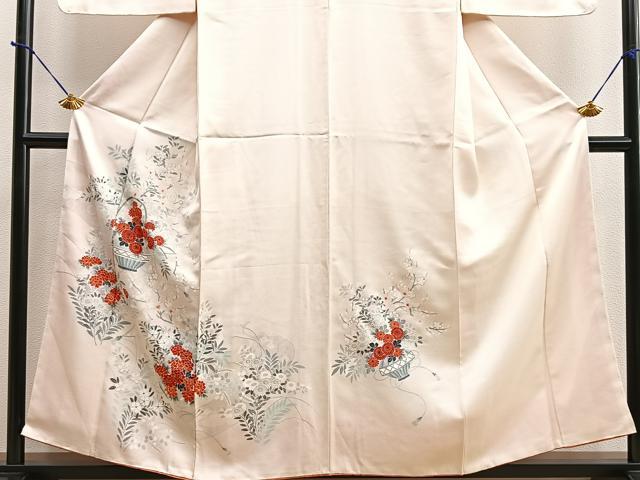 平和屋着物■訪問着 籠花文 銀彩 正絹 逸品 BAAQ5773yc