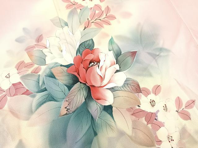 平和屋着物■訪問着 作家物 草花文 暈し染め 正絹 逸品 BAAQ7358hv