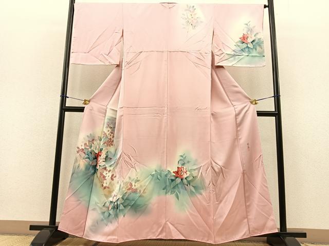平和屋着物■訪問着 作家物 草花文 暈し染め 正絹 逸品 BAAQ7358hv