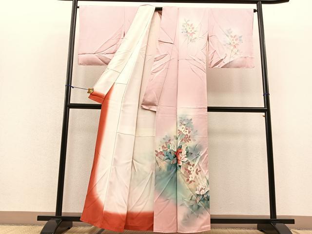平和屋着物■訪問着 作家物 草花文 暈し染め 正絹 逸品 BAAQ7358hv