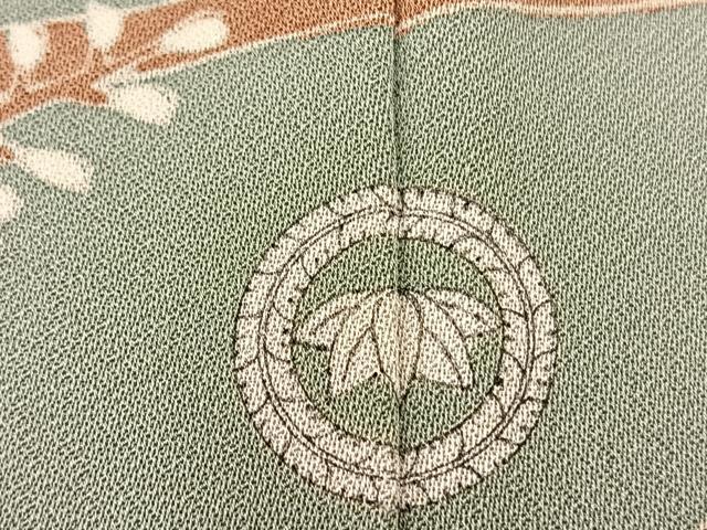 平和屋着物■訪問着 駒刺繍 花蝶丸文 暈し染め 金彩 正絹 逸品 BAAQ7378hv