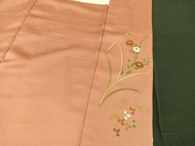 平和屋着物■訪問着 駒刺繍 花蝶丸文 暈し染め 金彩 正絹 逸品 BAAQ7378hv