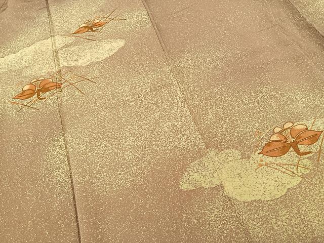 平和屋着物■豪華色留袖 総刺繍 芝草花文 たたき染め 正絹 逸品 BAAR0131jr