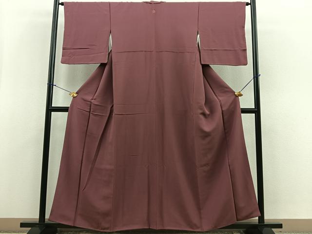 平和屋着物■上質な色無地 京紫色 正絹 逸品 BAAR3025ea