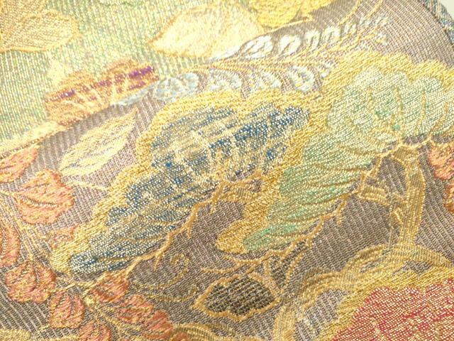 平和屋着物●六通柄袋帯 横段花松文 金銀糸 正絹 逸品 DAAP4836fe