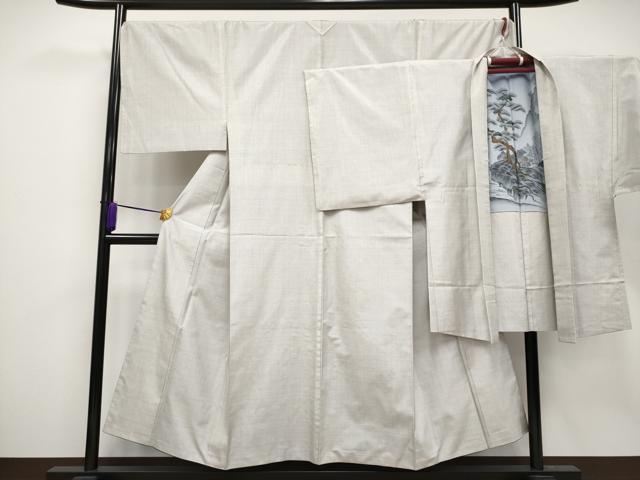 平和屋本店●極上 男性 本場大島紬 白大島 100亀甲 アンサンブル 総詰め 逸品 CYAA4307s6