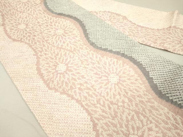 平和屋着物●名門 藤娘きぬたや・総絞り 九寸名古屋帯 立涌花文 正絹 逸品 DAAQ2058fe