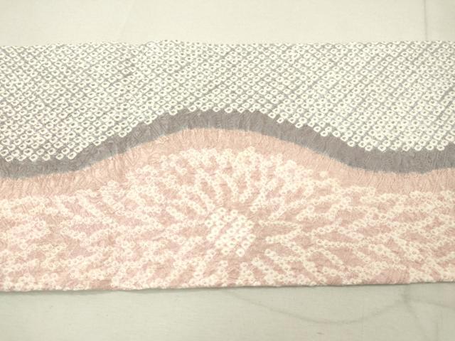 平和屋着物●名門 藤娘きぬたや・総絞り 九寸名古屋帯 立涌花文 正絹 逸品 DAAQ2058fe