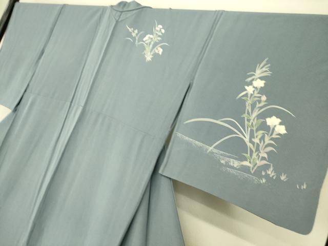 平和屋着物▽訪問着 単衣 友禅 飛鳥花文 正絹 逸品 DAAQ3607az