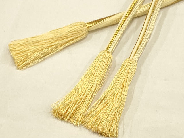 平和屋着物●和装小物 振袖用帯締め 装飾 パール ラインストーン 金糸 撚り房 逸品 AAAS2613ay
