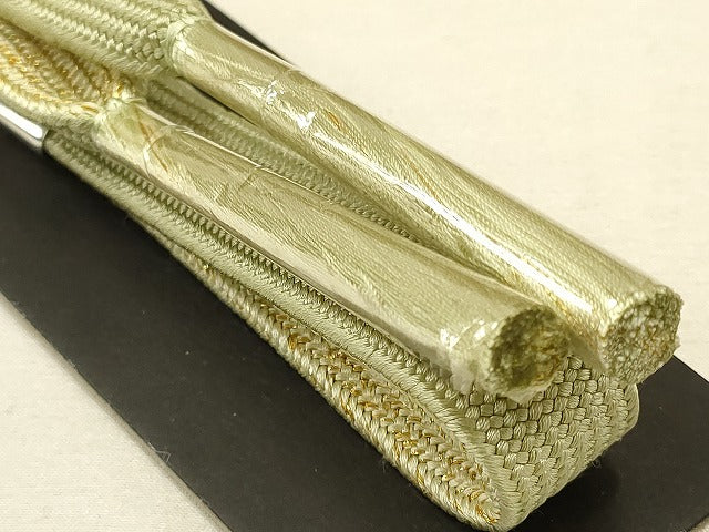 平和屋着物●和装小物 帯締め・帯揚げセット 草花文 高麗組 暈し染め 金糸 金彩 逸品 未使用 AAAS2708ay