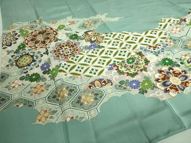 平和屋着物●豪華色留袖 作家物 駒刺繍 吉祥花文 金彩 正絹 逸品 DAAP1889ic