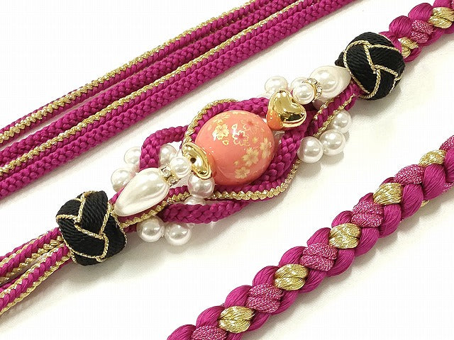 平和屋着物●和装小物 振袖用帯締め 装飾 パール ストーン 飾り玉 あわじ玉 金糸 逸品 AAAS2843ay