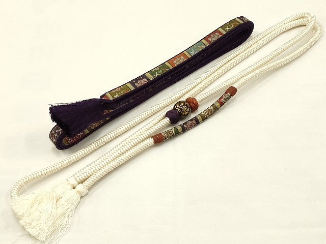 平和屋着物●和装小物 上質な帯締め2本セット 藤三郎紐 奈良組 龍村裂 飾り玉 小田巻 逸品 AAAS2872ay