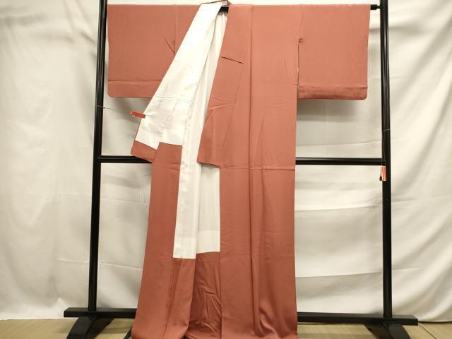 平和屋着物●上質な色無地 雀茶色 正絹 逸品 DAAP9884op