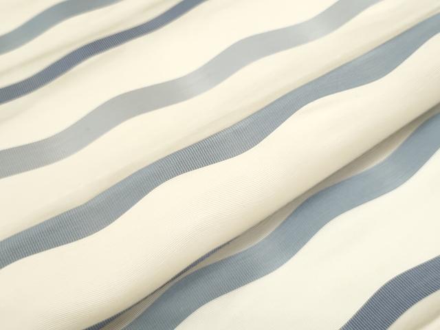 平和屋着物●本場筑前博多織 八寸名古屋帯 よろけ縞 三越扱い 正絹 逸品 CAAR1347hy
