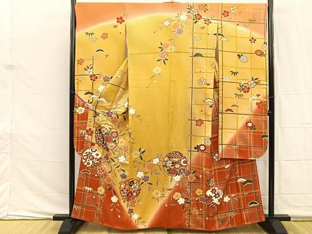 平和屋着物□豪華振袖 雪輪花文 暈し染め 金彩 正絹 逸品 BAAS6689me
