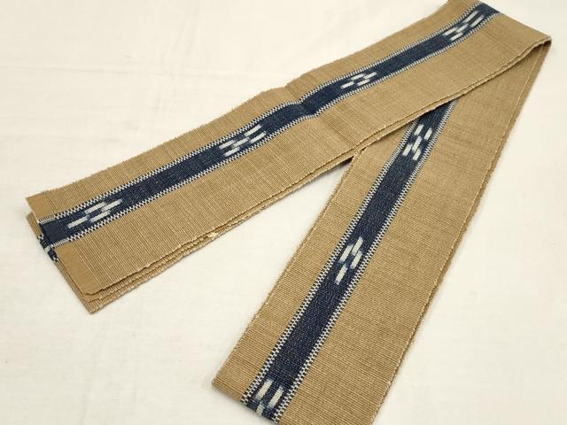 平和屋着物●沖縄県伝統工芸品 八重山ミンサー 手織り 男性 角帯 正絹 逸品 AAAT3726wj