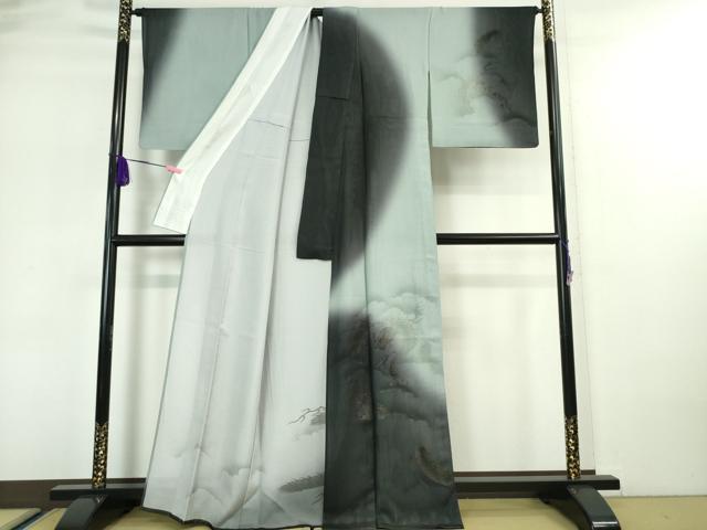 平和屋本店■極上 訪問着 無双 紗袷 紗×絽 螺鈿 龍 暈し染め 金彩 逸品 DZAA0617kh5