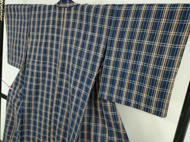 平和屋本店■極上 国指定無形文化財 丹波布 単衣 格子 逸品 未使用 DZAA0428kh5