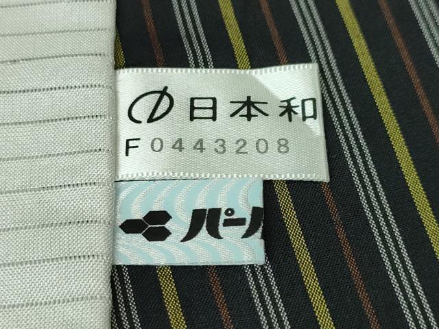 平和屋本店*極上 夏物 石川県指定無形文化財 夏牛首紬 白山工房 手織り 縞 証紙付き 逸品 DZAA0100kh5