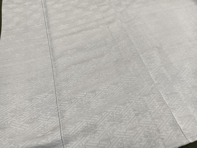 平和屋着物▽上質な色無地 単衣 紗綾形花地紋 藤色 正絹 逸品 未使用 BAAS7677ui