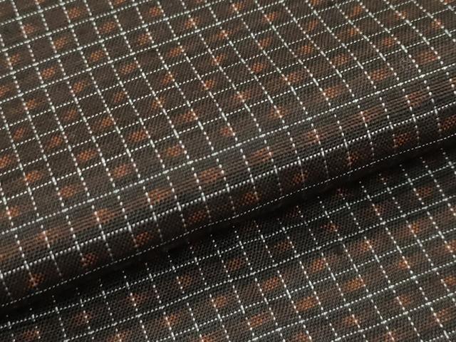平和屋本店●極上 国指定重要無形文化財 本場久米島紬 山川信作 手織 男性 アンサンブル 証紙付き 逸品 未使用 CZAA2220s5