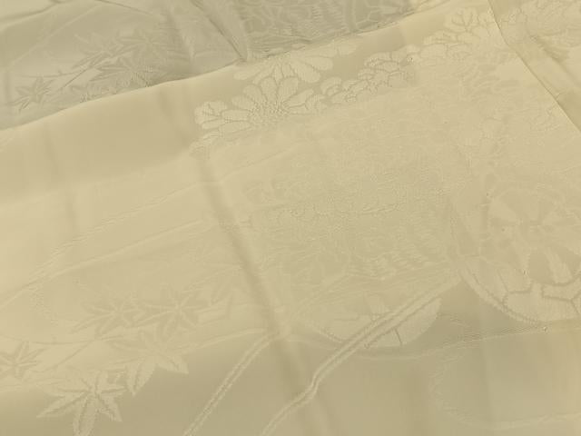 平和屋着物■長襦袢 無双仕立て 花車地紋 薄卵色 正絹 逸品 BAAR1373by
