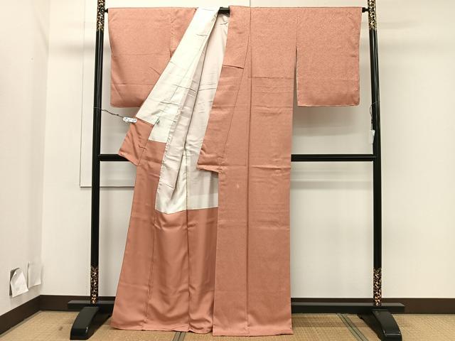 平和屋着物●上質な色無地 赤香色 そごう百貨店扱い 正絹 逸品 未使用 CAAQ5706ua