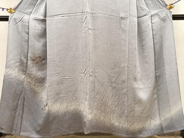 平和屋着物▽訪問着 単衣 刺繍 吹き寄せ花唐草文 暈し染め 金彩 正絹 逸品 BAAS8319hv