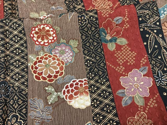 平和屋着物▽上質な小紋 単衣 松竹梅間道 ふくれ織り 金彩 正絹 逸品 BAAS8340hv