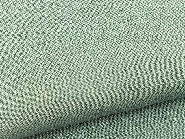 平和屋着物▽上質な紬 単衣 色無地 山葵色 正絹 逸品 BAAS8356hv