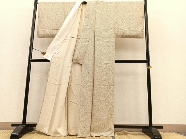 平和屋着物▽上質なお召 単衣 飾花文 正絹 逸品 BAAS8349hv