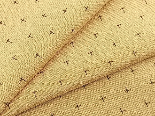平和屋着物▽本塩沢 単衣 十字絣文様 正絹 逸品 BAAS8384hv