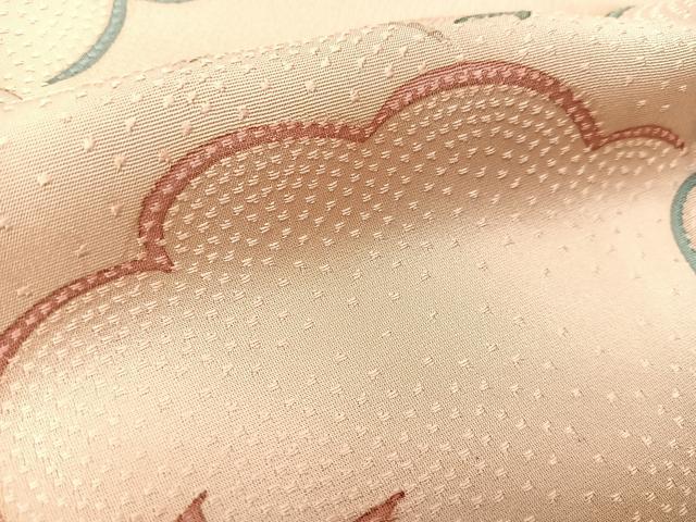 平和屋着物▽上質な小紋 単衣 雲重ね文様 正絹 逸品 BAAS8006yc