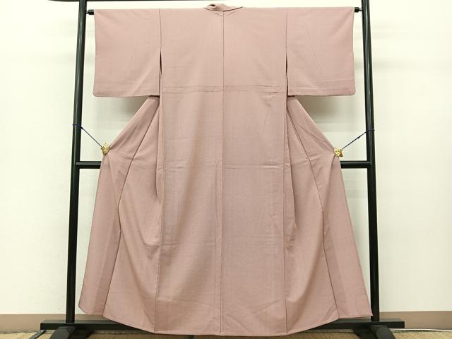 平和屋着物▽江戸小紋 単衣 万筋 白×赤紅色 正絹 逸品 BAAS8018yc