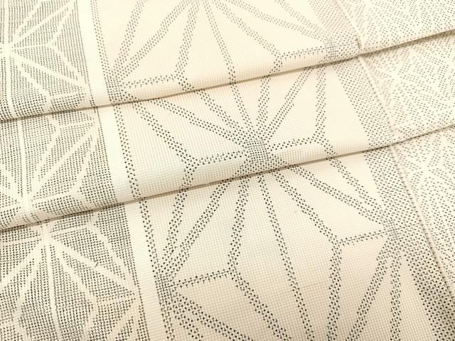 平和屋着物▽本場大島紬 単衣 麻の葉間道 正絹 逸品 BAAS8030yc